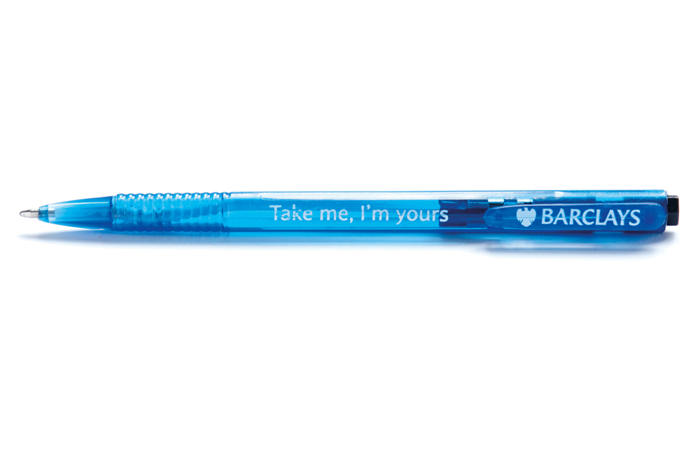 David Blackmore: BARCLAYS' plastic ballpoint pen (black ink), circa 2008